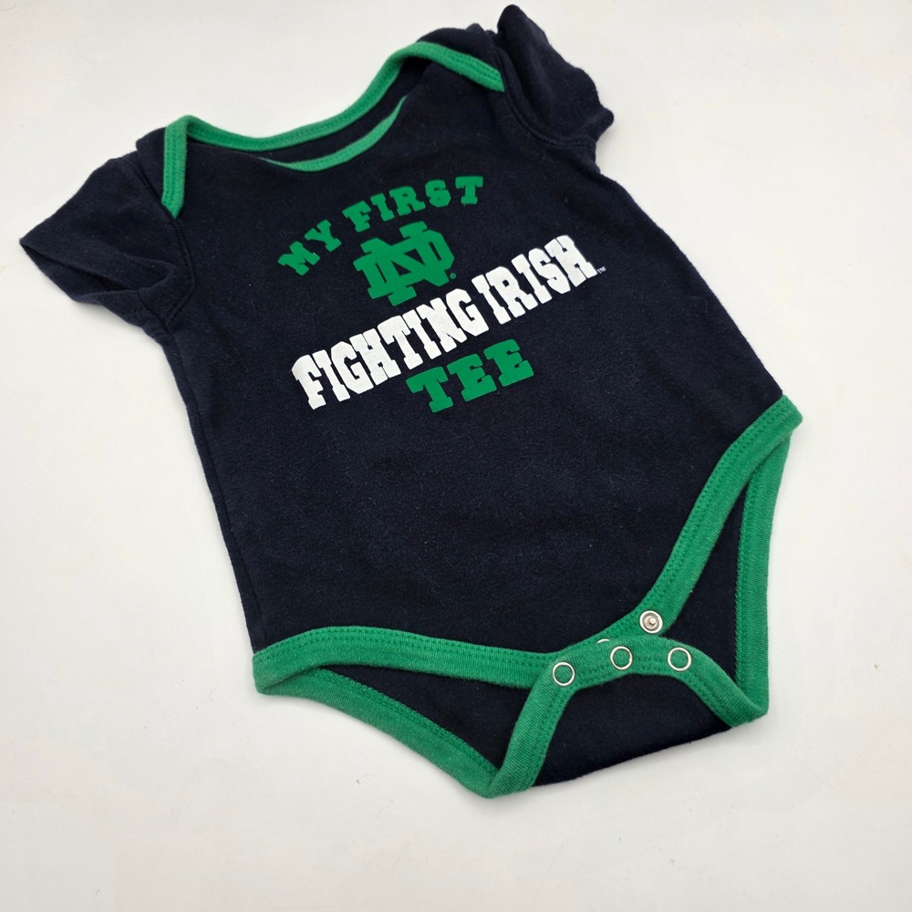 Gen2 Notre Dame Fighting Irish Bodysuit Navy Green Graphic Infant 3-6M